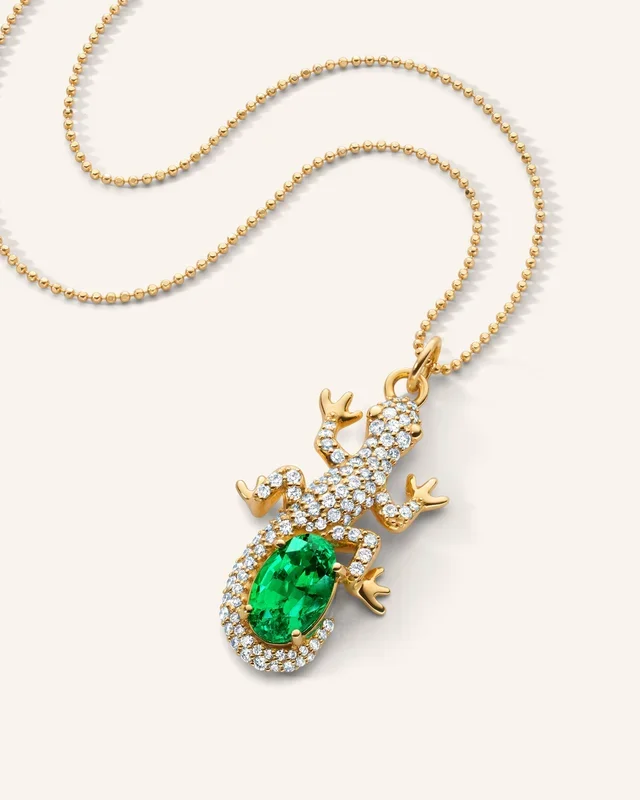 Salamander and Stone – Special Edition Diamond Pavé Necklace with Emerald
