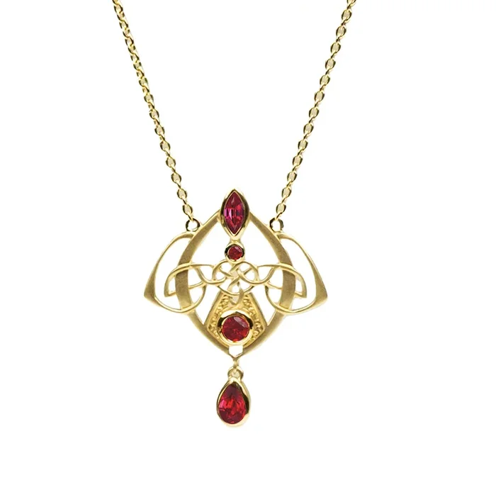 Sandblasted Vermeil over Silver with Lab Grown Ruby Alchemy Necklace