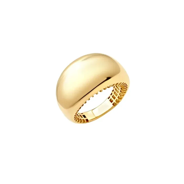 Sculpted Dome Ring in Yellow Gold