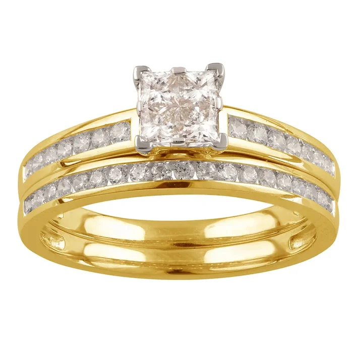 SEAMLESS LOVE 9ct Yellow Gold 2-Ring Bridal Set with 0.70 Carat of Diamonds