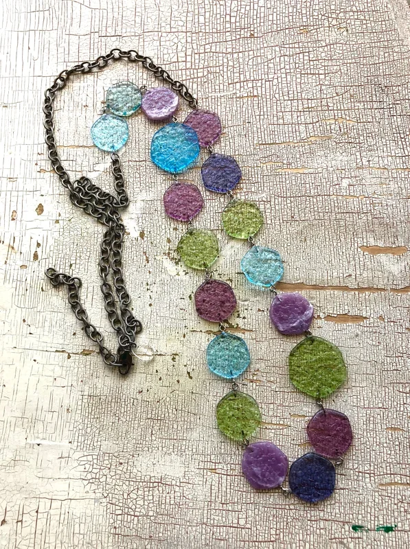 Seaside ‘Stained Glass’ Ice Chip Rope Necklace