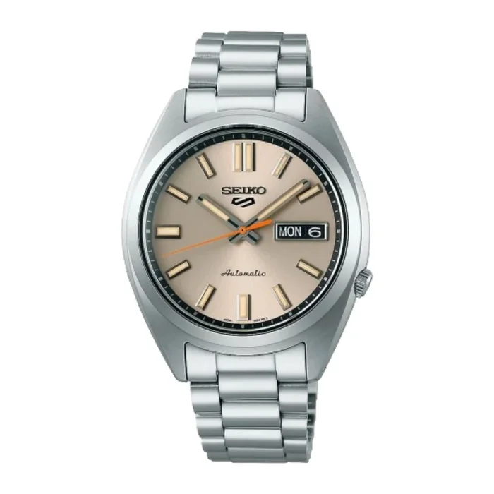 Seiko 5 Sports automatic watch with silver dial and steel bracelet, 37.4 mm – Lepage