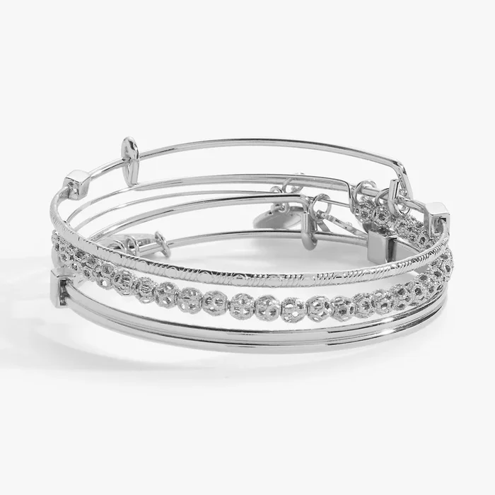 Set of 3 Delicate Textured Bangles