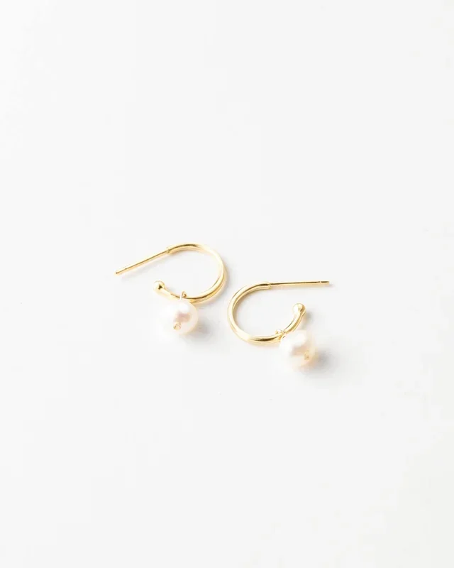 Sia Pearl Huggie Hoops