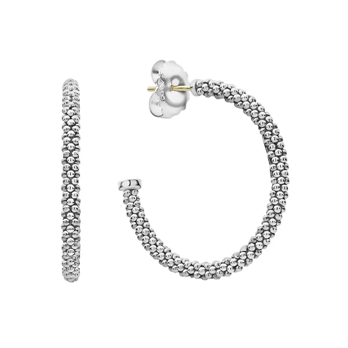 Signature Caviar Small Caviar Hoop Earrings