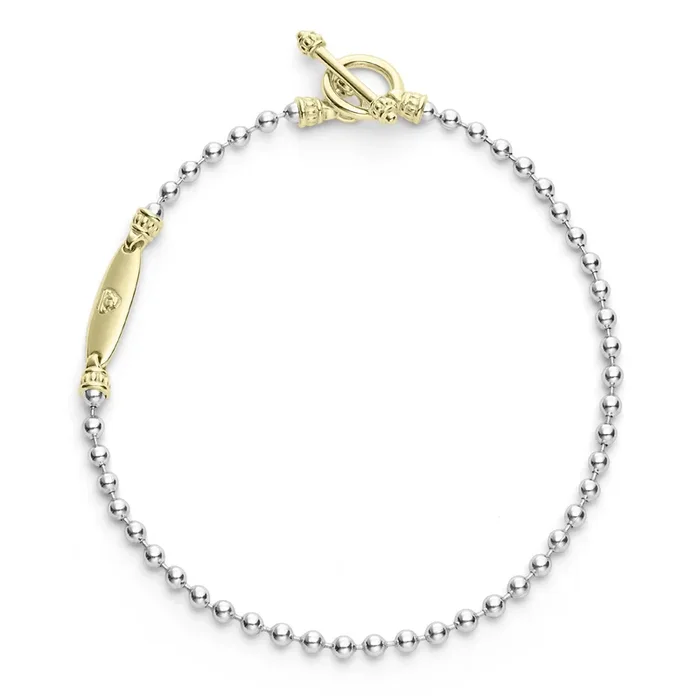 Signature Caviar Two-Tone Beaded Toggle Bracelet