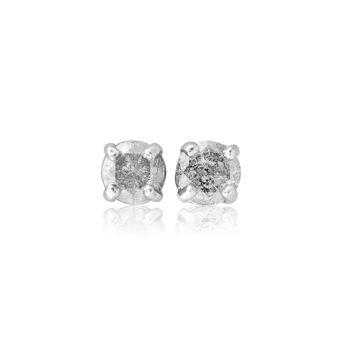 Silver 0.20 Carat Stud Diamond Earrings