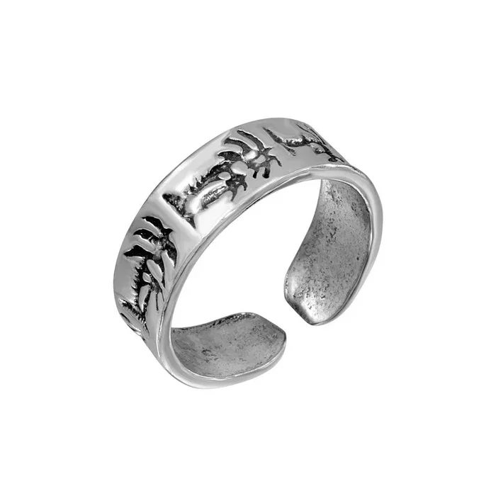 Silver 925 Abstract Palm Tree Design Adjustable Toe Ring – TR185-A
