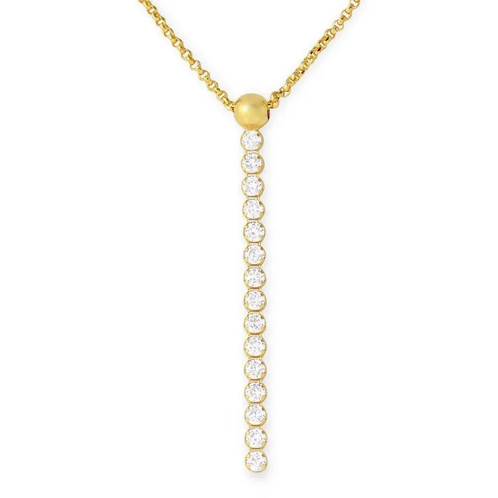 Silver 925 Gold Plated CZ Drop Necklace – ARN00019GP