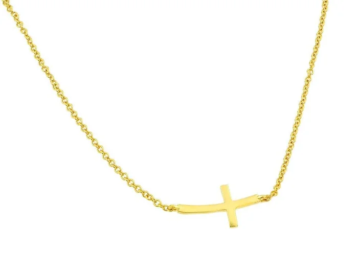 Silver 925 Gold Plated Sideways Necklace – BGP00797