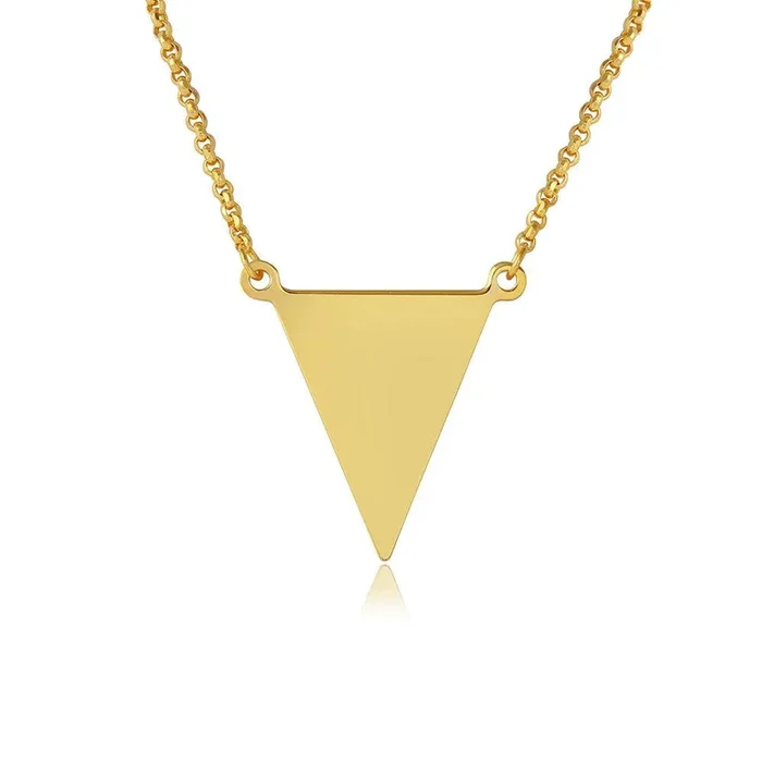 Silver 925 Gold Plated Triangle Charm Necklace – ARN00025GP