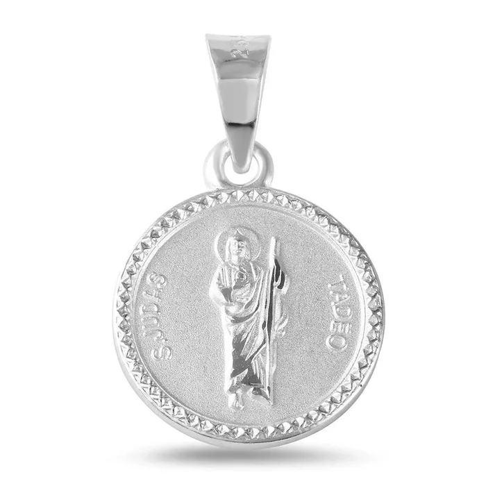 Silver 925 High Polished Saint Jude Medallion – JCA013-5