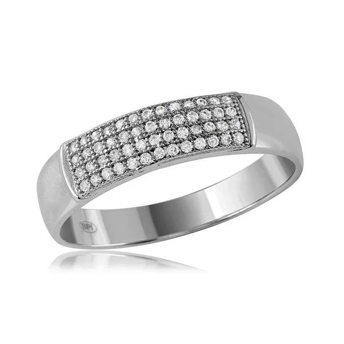 Silver 925 Rhodium Plated Micro Pave Mens Band – GMR00117