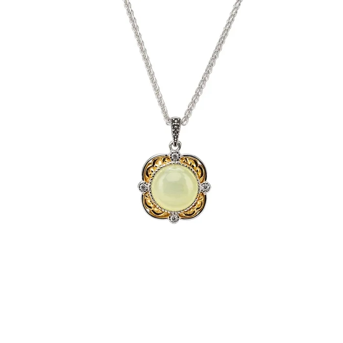 Silver And 10k Gold Aphrodite Pendant – Bowenite