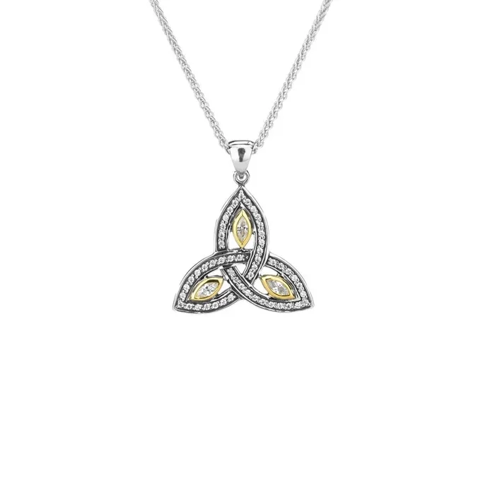 Silver and 10k Gold Trinity Pendant Small