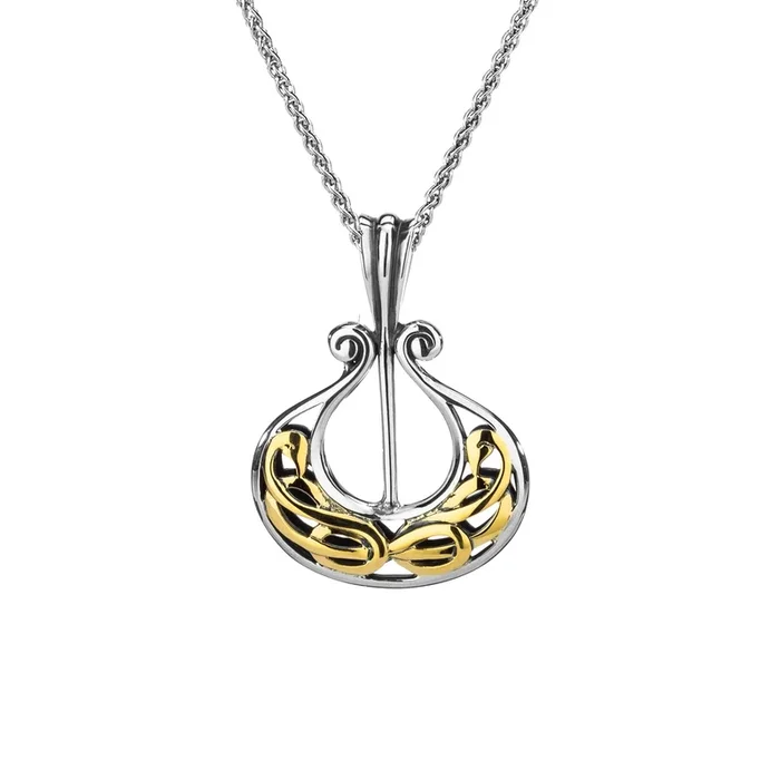 Silver and 10k Gold Viking Longboat Pendant