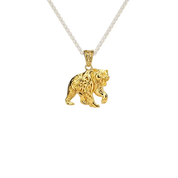 Silver and 18k Vermeil Reversible Bear Pendant