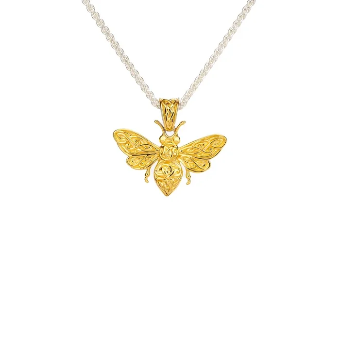 Silver and 18k Vermeil Reversible Bee Pendant