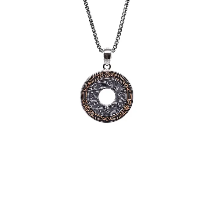 Silver and Bronze Cernunnos Ancient Celtic Coin Round Pendant