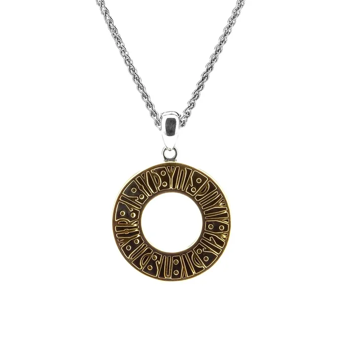 Silver and Gold Viking Rune Pendant ‘Remember’