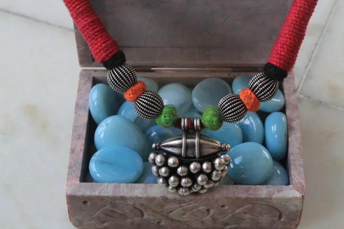 Silver Ball Pendant with Tribal Dori