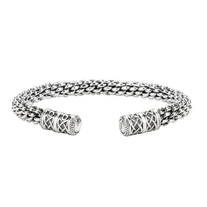 Silver Celtic Flexible Heavy Torc Bangle