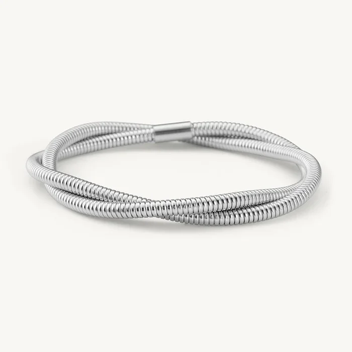Silver Coiled Bangle