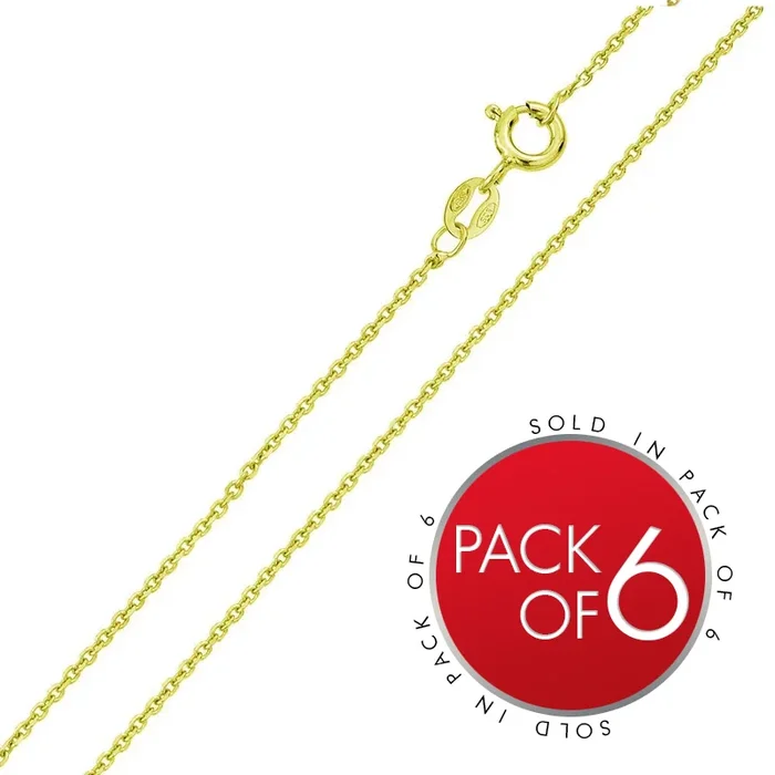 Silver Gold Plated Diamond Cut Anchor Chain 1.35mm – CH364A GP
