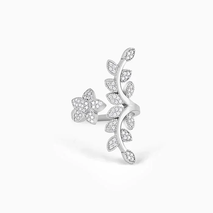 Silver Leaf Statement Ring