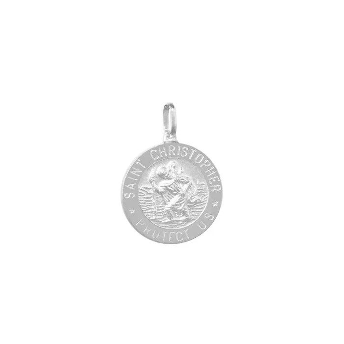 Silver Matte Finish St. Christopher Charm 12mm – BSP00047