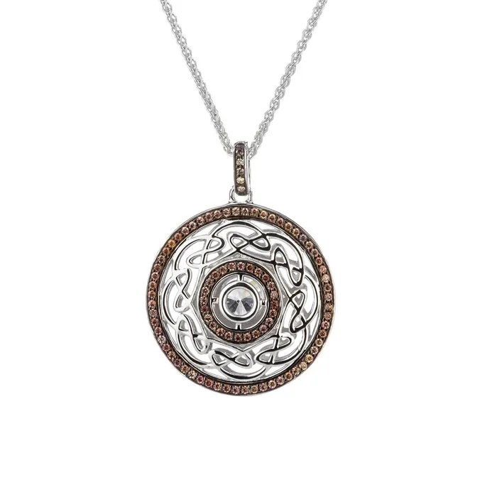 Silver Night & Day Reversible Eternity Knot Pendant