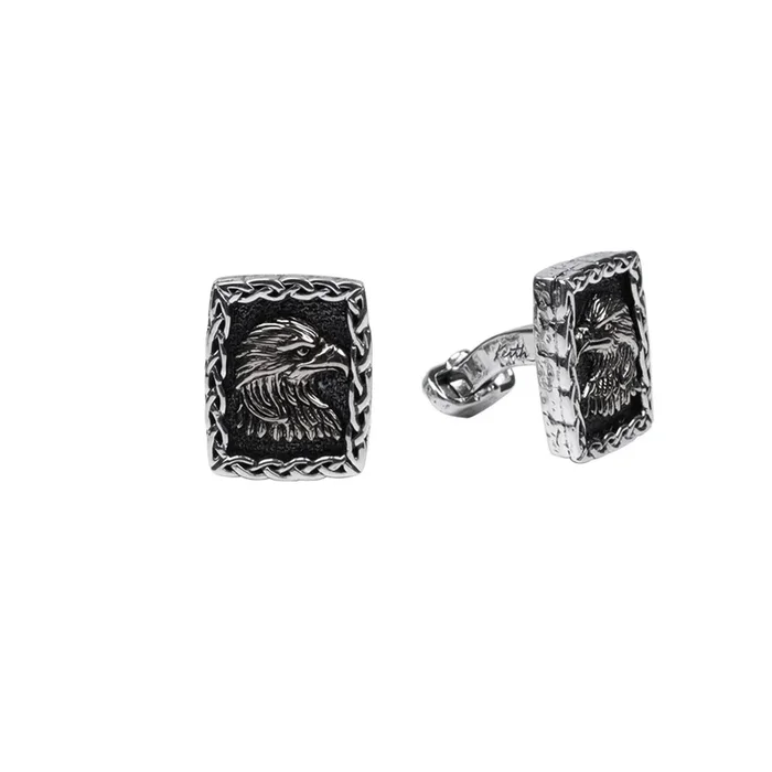 Silver or Silver and Bronze Eagle Cufflinks