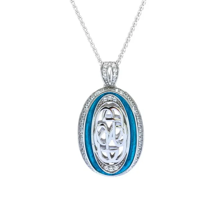 Silver Path of Life Enamel Pendant Large
