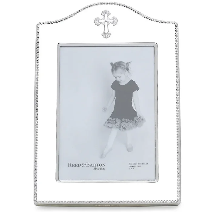 Silver Plated Abbey Cross Picture Frame 5×7