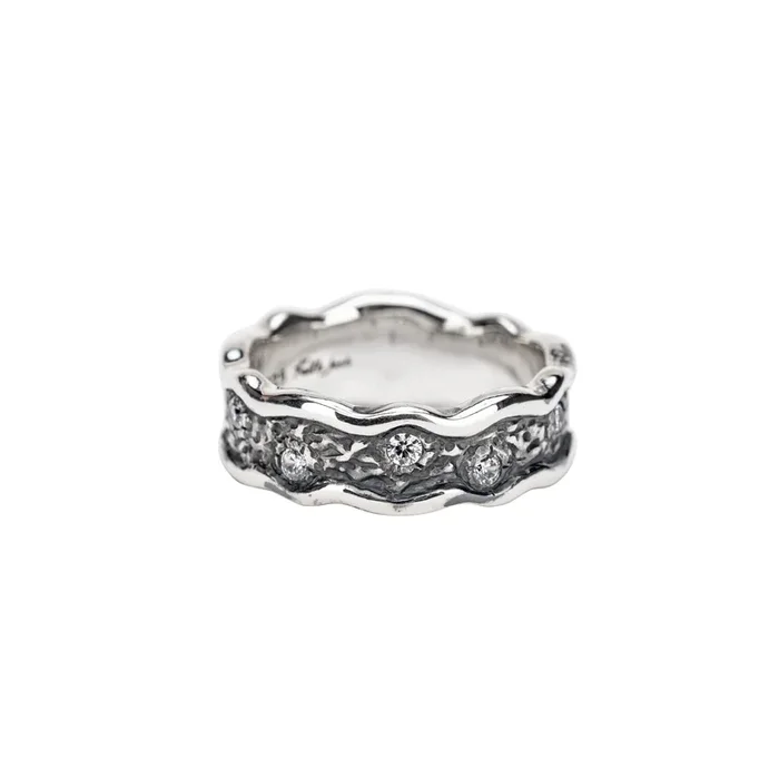 Silver Rocks ‘n Rivers Ring – Cubic Zirconia