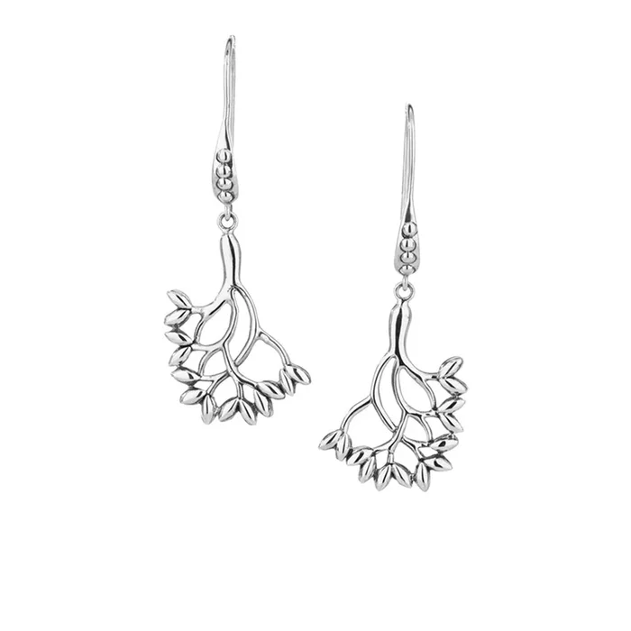 Silver Tree of Life Hook Earrings – Large