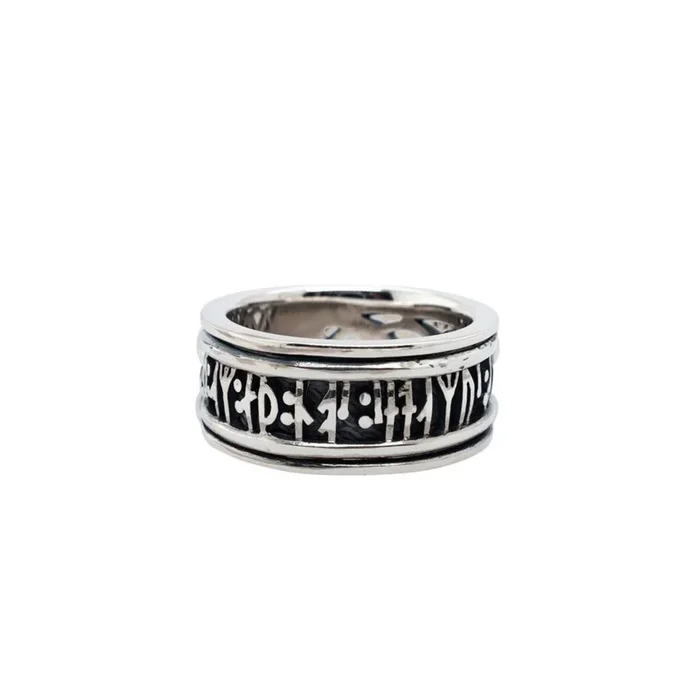Silver Viking Rune Wide Ring ‘Love’