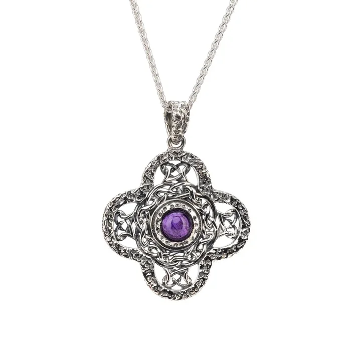 Silver Whirlpool Pendant – Amethyst