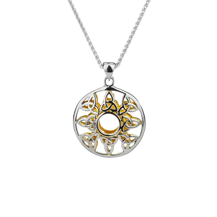 Silver with 22k Gold Gilding Window to the Soul Trinity Pendant