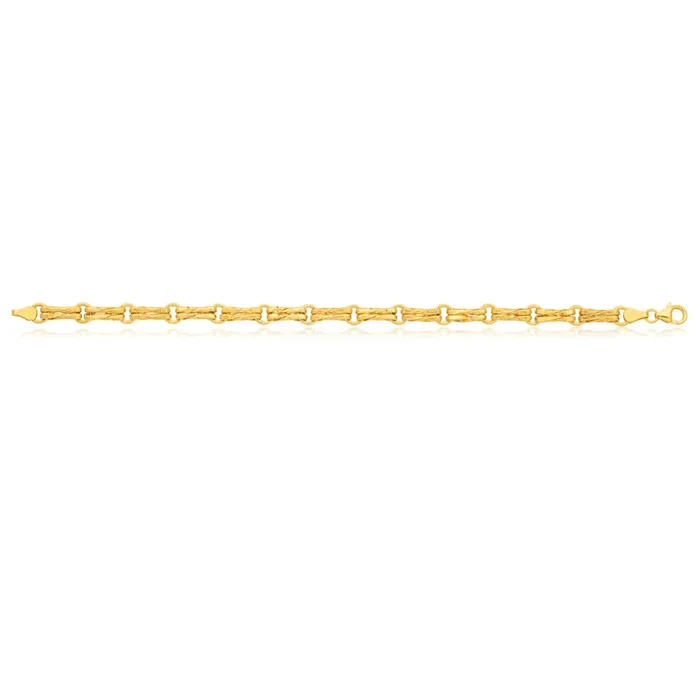 Silverfilled 9ct Yellow Gold 20cm Gate Bracelet