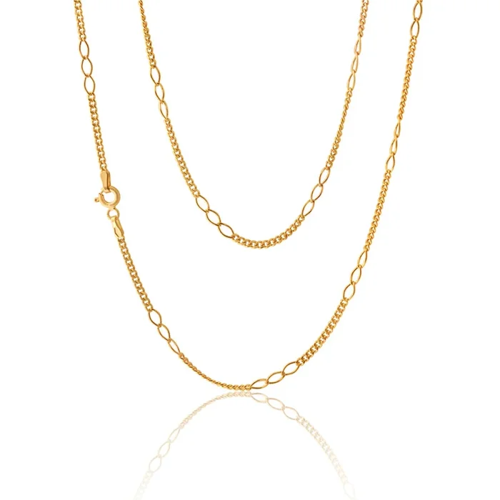 Silverfilled Figaro 50cm Chain