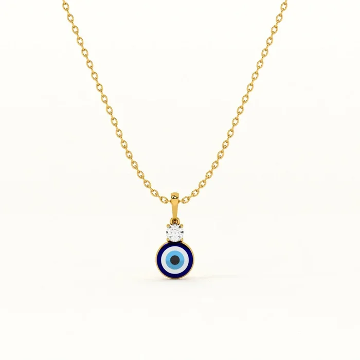 Single Stone Evil Eye 925 Silver Necklace
