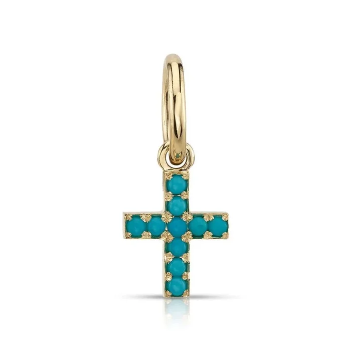 Single Stone Turquoise Mini Pavé Carmela Cross
