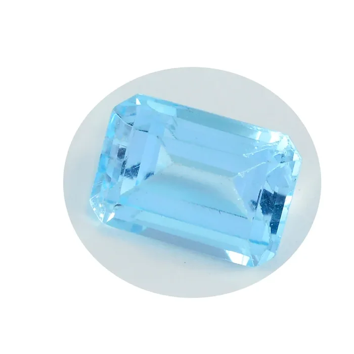 Sky Blue Topaz 1PC Chunky 15×20 MM Emerald Faceted Blue Brilliant Semi Precious Loose Gemstones
