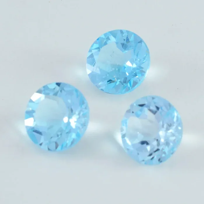 Sky Blue Topaz 1PC Large 10×10 MM Round Faceted Blue Shine Semi Precious Loose Gems