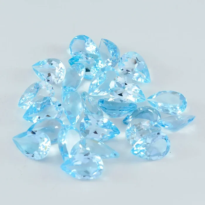 Sky Blue Topaz 1PC Large 12×12 MM Round Faceted Blue High-Quality Semi Precious Loose Gemstones
