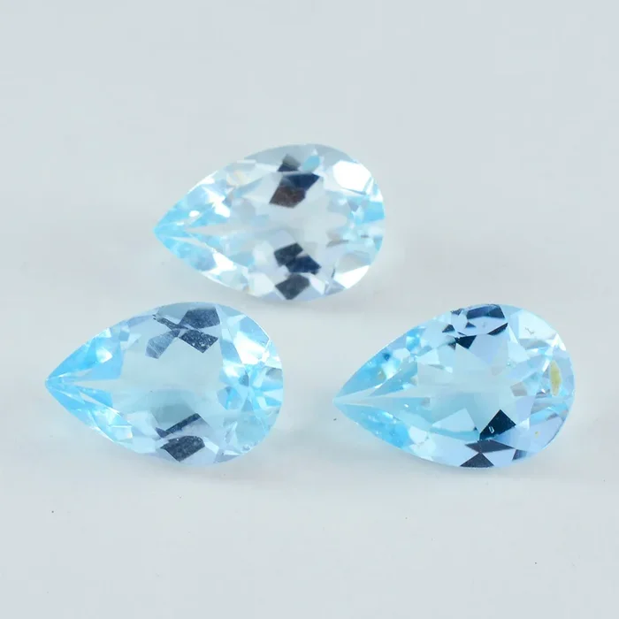 Sky Blue Topaz 1PC Tiny 3×5 MM Pear Faceted Blue Pure Semi Precious Loose Gemstones