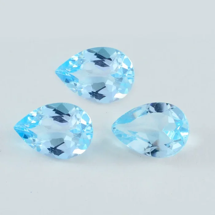Sky Blue Topaz 1PC Tiny 5×7 MM Pear Faceted Blue Brilliant Semi Precious Loose Gems