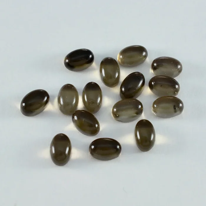 Smoky Quartz 10PC Tiny 4×6 MM Oval Cabochon Brown Natural semi Precious Loose Gemstone