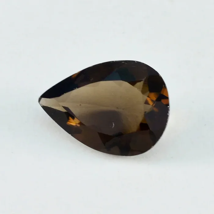 Smoky Quartz 1PC Chunky 15×20 MM Pear Faceted Brown Fiery Semi Precious Gems